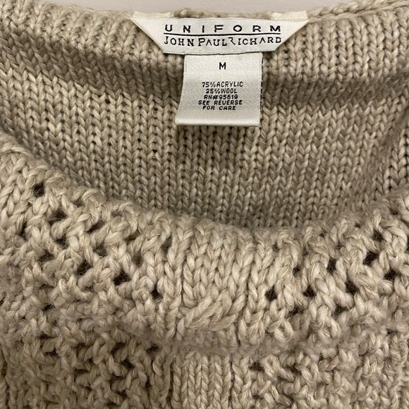 •2/$50• NWOT John Paul Richard Oatmeal Off-The-Shoulder Sweater - Picture 3 of 4